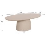 ΤΡΑΠΕΖΙ ΣΑΛΟΝΙΟΥ FIBER CEMENT ΟΒΑΛ BRECCAN HM6594.02 ΜΠΕΖ 130x70x42Υεκ - Image 2