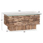 ΤΡΑΠΕΖΙ ΣΑΛΟΝΙΟΥ ΟΡΘΟΓΩΝΙΟ SPARROW HM18366 DRIFTWOOD--ΓΥΑΛΙ 105x45x47Υεκ. - Image 2