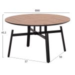 ΤΡΑΠΕΖΙ ΣΑΛΟΝΙΟΥ ΠΕΡΙΣΤΡΕΦΟΜΕΝΟ NORTON HM18035.03 ΜΕΤΑΛΛΟ ΜΑΥΡΟ-MDF TOP Φ80x45,5Υ - Image 2