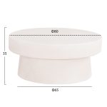 ΤΡΑΠΕΖΙ ΣΑΛΟΝΙΟΥ ΣΤΡΟΓΓΥΛΟ ΣΕΙΡΑ SANTORINI HM18050 MDF ΣΕ ΥΠΟΛΕΥΚΟ ΧΡΩΜΑ Φ80x35Υεκ. - Image 2