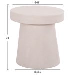 ΤΡΑΠΕΖΙ ΣΑΛΟΝΙΟΥ ΣΤΡΟΓΓΥΛΟ ΣΕΙΡΑ SANTORINI HM18052 MDF ΣΕ ΥΠΟΛΕΥΚΟ ΧΡΩΜΑ Φ48x49Υεκ. - Image 2