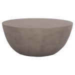 ΤΡΑΠΕΖΙ ΣΑΛΟΝΙΟΥ ΣΤΡΟΓΓΥΛΟ ALLAN HM18162.03 FIBER CEMENT ΣΕ ΓΚΡΙ--Φ92x49Υεκ.