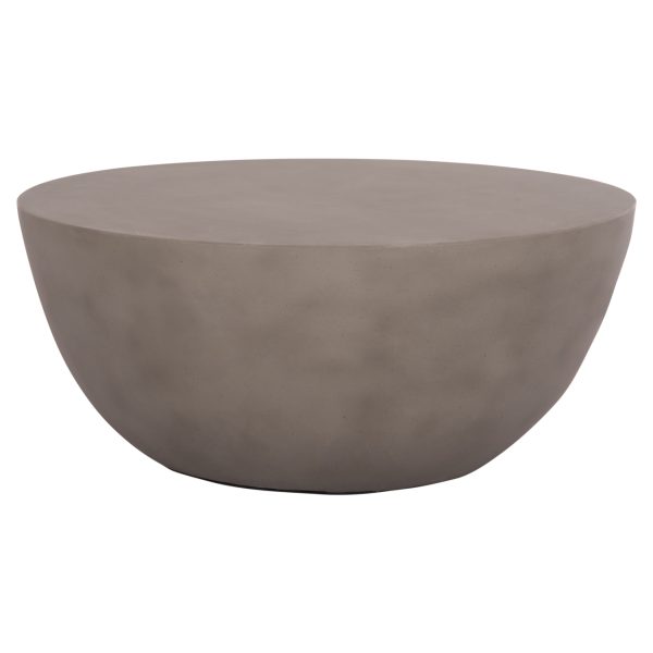ΤΡΑΠΕΖΙ ΣΑΛΟΝΙΟΥ ΣΤΡΟΓΓΥΛΟ ALLAN HM18162.03 FIBER CEMENT ΣΕ ΓΚΡΙ--Φ92x49Υεκ.