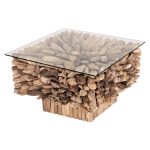 ΤΡΑΠΕΖΙ ΣΑΛΟΝΙΟΥ ΤΕΤΡΑΓΩΝΟ SPARROW HM9961 DRIFTWOOD--ΓΥΑΛΙ 75x75x51Υεκ. - Image 4