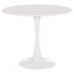 ΤΡΑΠΕΖΙ ΣΤΡΟΓΓΥΛΟ BROLIN HM18141.01 MDF TOP-ΒΑΣΗ ΜΕΤΑΛΛΙΚΗ--ΛΕΥΚΟ Φ90x73Υεκ