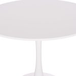 ΤΡΑΠΕΖΙ ΣΤΡΟΓΓΥΛΟ BROLIN HM18141.01 MDF TOP-ΒΑΣΗ ΜΕΤΑΛΛΙΚΗ--ΛΕΥΚΟ Φ90x73Υεκ - Image 3