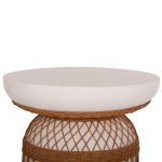 ΒΟΗΘΗΤΙΚΟ ΤΡΑΠΕΖΙ PRILEP HM18159.02 FIBER CEMENT ΛΕΥΚΟ & RATTAN--Φ60x76,5Υεκ - Image 4