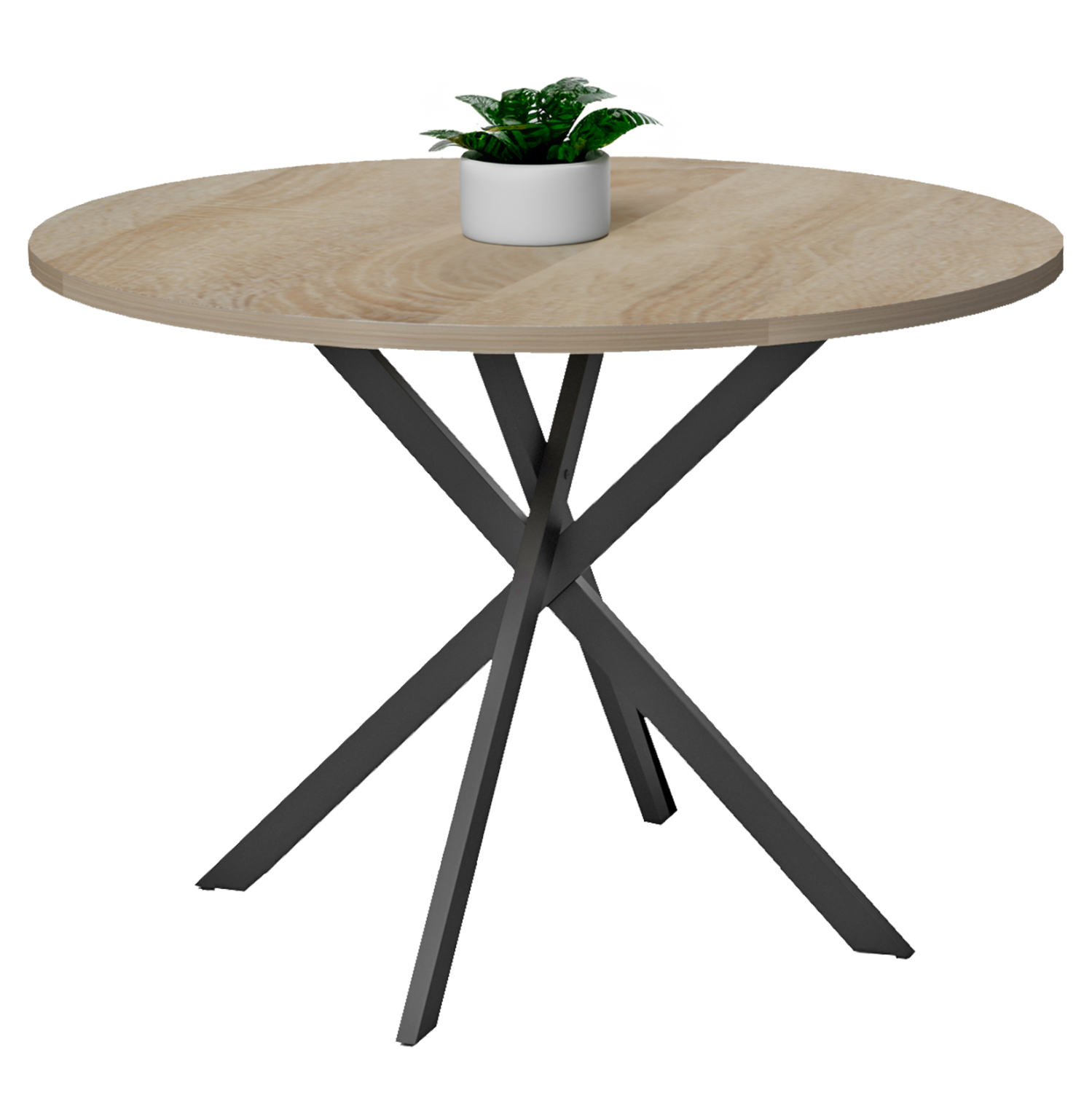 trapezi-trapezarias-fb91838501-melamini- ΤΡΑΠΕΖΙ ΤΡΑΠΕΖΑΡΙΑΣ ARIZA HM18385.01 ΜΕΛΑΜΙΝΗ SONAMA-ΜΑΥΡΑ ΜΕΤΑΛ.ΠΟΔΙΑ Φ120x75Υεκ - Image 1