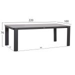 ΤΡΑΠΕΖΙ ΤΡΑΠΕΖΑΡΙΑΣ PUNDER HM6483.01 ΓΚΡΙ ΑΛΟΥΜΙΝΙΟ--SINTERED STONE TOP 220x100x76Υεκ - Image 2