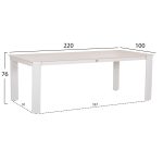 ΤΡΑΠΕΖΙ ΤΡΑΠΕΖΑΡΙΑΣ PUNDER HM6483.02 ΚΡΕΜ ΑΛΟΥΜΙΝΙΟ--SINTERED STONE TOP 220x100x76Υεκ - Image 2