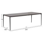 ΤΡΑΠΕΖΙ ΤΡΑΠΕΖΑΡΙΑΣ STAD HM6558.01 ΓΚΡΙ ΑΛΟΥΜΙΝΙΟ & SINTERED STONE TOP 220x100x74Υεκ - Image 2