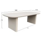 ΤΡΑΠΕΖΙ ΤΡΑΠΕΖΑΡΙΑΣ FIBER CEMENT AZAMI HM6601.02 ΜΠΕΖ 300x112x75Υεκ. - Image 2