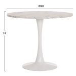 ΤΡΑΠΕΖΙ ΤΡΑΠΕΖΑΡΙΑΣ ROLLO HM9421.11 ΣΤΡΟΓΓΥΛΟ WHITE MARBLE Φ90x74Υεκ. - Image 2