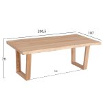 ΤΡΑΠΕΖΙ ΤΡΑΠΕΖΑΡΙΑΣ LEOPOLD HM9933.02 ΜΑΣΙΦ ΞΥΛΟ ΤΕΑΚ-ΑΝΟΙΧΤΟ ΦΥΣΙΚΟ 200,5x107x76Yεκ - Image 2