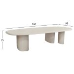 ΤΡΑΠΕΖΙ ΤΡΑΠΕΖΑΡΙΑΣ FIBER CEMENT ΟΒΑΛ GLEN HM6598.02 ΜΠΕΖ 260x95x75Υεκ - Image 2