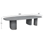ΤΡΑΠΕΖΙ ΤΡΑΠΕΖΑΡΙΑΣ FIBER CEMENT ΟΒΑΛ GLEN HM6598.01 ΓΚΡΙ 260x95x75Υεκ - Image 2