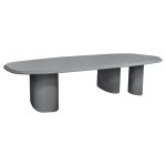 ΤΡΑΠΕΖΙ ΤΡΑΠΕΖΑΡΙΑΣ FIBER CEMENT ΟΒΑΛ GLEN HM6598.01 ΓΚΡΙ 260x95x75Υεκ