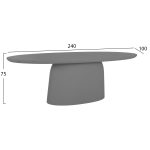 ΤΡΑΠΕΖΙ ΤΡΑΠΕΖΑΡΙΑΣ FIBER CEMENT ΟΒΑΛ BRECCAN HM6577.01 ΓΚΡΙ 240x100x75Υεκ. - Image 2