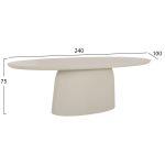 ΤΡΑΠΕΖΙ ΤΡΑΠΕΖΑΡΙΑΣ FIBER CEMENT ΟΒΑΛ BRECCAN HM6577.02 ΜΠΕΖ 240x100x75Υεκ. - Image 2