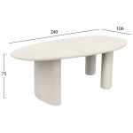 ΤΡΑΠΕΖΙ ΤΡΑΠΕΖΑΡΙΑΣ FIBER CEMENT ΟΒΑΛ VOLPE HM6599.02 ΜΠΕΖ 240x100x75Υεκ - Image 2