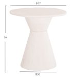 ΤΡΑΠΕΖΙ ΤΡΑΠΕΖΑΡΙΑΣ ΣΤΡΟΓΓΥΛΟ ΣΕΙΡΑ SANTORINI HM18055 MDF ΥΠΟΛΕΥΚΟ ΧΡΩΜΑ Φ77x76Υεκ. - Image 2