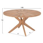 ΤΡΑΠΕΖΙ ΤΡΑΠΕΖΑΡΙΑΣ ΣΤΡΟΓΓΥΛΟ CORTEN HM6443 ΞΥΛΟ ΑΚΑΚΙΑΣ ΣΕ ΦΥΣΙΚΟ Φ140x76Υεκ. - Image 2