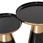 ΤΡΑΠΕΖΙA ΣΑΛΟΝΙΟΥ 2ΤΜΧ OLUF HM9922 ΜΕΤΑΛΛΟ ΕΜΑΓΙΕ-GLOSSY ΜΑΥΡΟ-ΜΑΤ ΧΡΥΣΟ Φ50 & Φ41 εκ. - Image 4