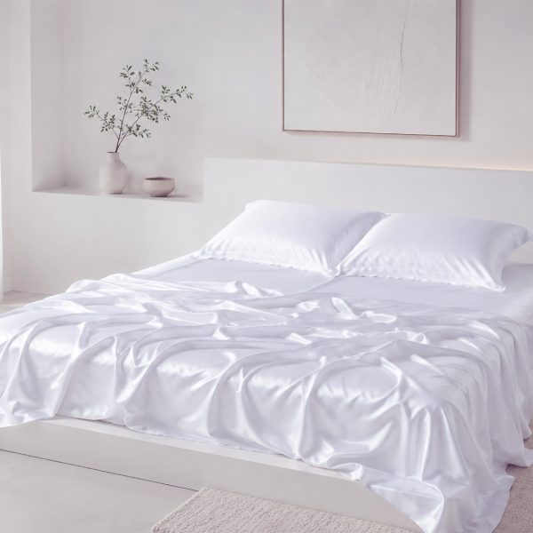 Σετ σεντόνια bamboo 300TC (270cm x 290cm) λευκό SilkFashion