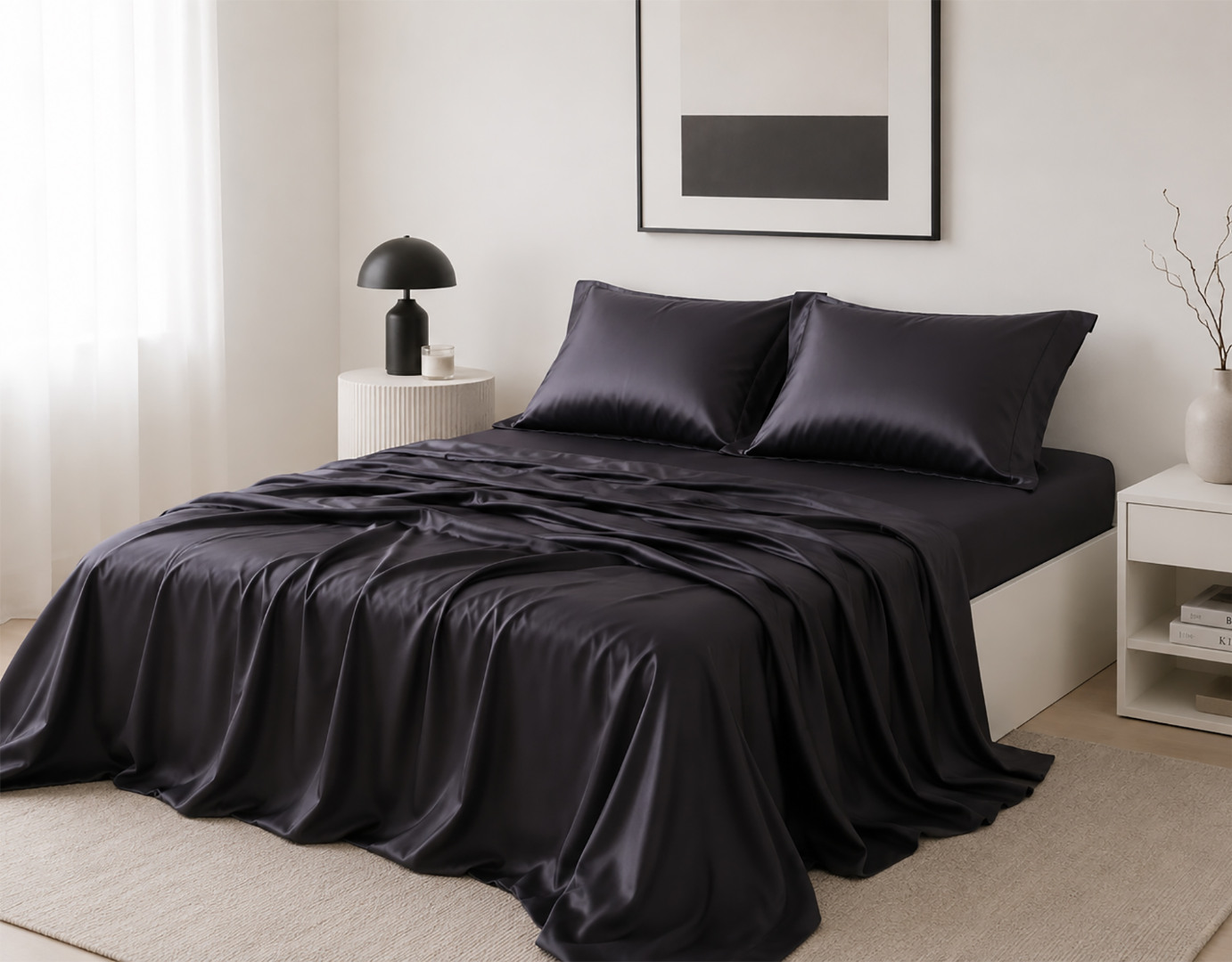 5564 Σετ σεντόνια bamboo 300TC (270cm x 290cm) σκούρο γκρί SilkFashion - Image 1