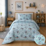 Πάπλωμα Παιδικό 100% Cotton Plane &Balloon Astron Italy 160x240
