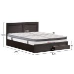 ΚΡΕΒΑΤΙ ΔΙΠΛΟ CAPRI ΜΕ 2 ΣΥΡΤΑΡΙΑ & ΣΤΡΩΜΑ HM10747.01 ΜΕΛΑΜΙΝΗ ZEBRANO-ΓΙΑ 140x200εκ - Image 2