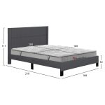 ΚΡΕΒΑΤΙ ΔΙΠΛΟ & ΣΤΡΩΜΑ TRILLOP HM10763.01 ΓΚΡΙ ΥΦΑΣΜΑ--ΓΙΑ 160x200εκ - Image 3