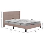 ΚΡΕΒΑΤΙ ΔΙΠΛΟ & ΣΤΡΩΜΑ TRILLOP HM10763.03 ΜΠΕΖ ΥΦΑΣΜΑ--ΓΙΑ 160x200εκ - Image 3