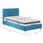 ΚΡΕΒΑΤΙ ΗΜΙΔΙΠΛΟ ΜΕ ΣΤΡΩΜΑ MAYLIN HM10802.01 ΒΕΛΟΥΔΟ ΤΙΡΚΟΥΑΖ--ΣΤΡΩΜΑ 120Χ200εκ - Image 3