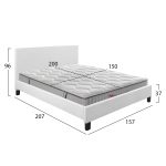 ΚΡΕΒΑΤΙ ΜΕ ΣΤΡΩΜΑ BECCA HM10760.01 ΛΕΥΚΟ PU--ΓΙΑ 150x200εκ - Image 3