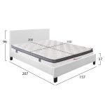ΚΡΕΒΑΤΙ ΜΕ ΣΤΡΩΜΑ BECCA HM10803.01 ΛΕΥΚΟ PU--ΓΙΑ 150x200εκ - Image 3
