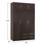 ΝΤΟΥΛΑΠΑ 3ΦΥΛΛΗ ΜΕ ΠΑΤΑΡΙ CARLY HM10891.01 ΜΕΛΑΜΙΝΗ ΣΕ ZEBRANO 150X55Χ240Υεκ. - Image 2