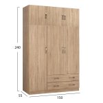 ΝΤΟΥΛΑΠΑ 3ΦΥΛΛΗ ΜΕ ΠΑΤΑΡΙ CARLY HM10891.02 ΜΕΛΑΜΙΝΗ ΣΕ SONAMA 150X55Χ240Υεκ. - Image 2