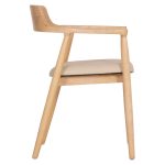 ΠΟΛΥΘΡΟΝΑ ΤΡΑΠΕΖΑΡΙΑΣ TARGA HM18336.11 RUBBERWOOD ΦΥΣΙΚΟ & PU ΕΚΡΟΥ 58x54x78Yεκ - Image 4