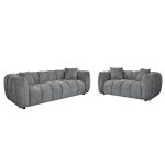 ΣΕΤ ΣΑΛΟΝΙ 3ΘΕΣΙΟΣ & 2ΘΕΣΙΟΣ LYKKE HM10812.01 ΓΚΡΙ ΥΦΑΣΜΑ