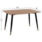 ΣΕΤ ΤΡΑΠΕΖΑΡΙΑΣ 5ΤΜΧ GAFF HM10847.02 MDF TOP ΦΥΣΙΚΟ--ΥΦΑΣΜΑ ΜΠΕΖ & ΜΕΤΑΛΛΟ ΜΑΥΡΟ - Image 2