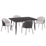 ΣΕΤ ΤΡΑΠΕΖΑΡΙΑΣ 5ΤΜΧ DETTON HM10940.01 ΚΕΡΑΜΙΚΟ TOP--ΥΦΑΣΜΑ ΓΚΡΙ & ΜΕΤΑΛ.ΠΟΔΙΑ ΜΑΥΡΑ