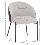ΣΕΤ ΤΡΑΠΕΖΑΡΙΑΣ 5ΤΜΧ DETTON HM10940.01 ΚΕΡΑΜΙΚΟ TOP--ΥΦΑΣΜΑ ΓΚΡΙ & ΜΕΤΑΛ.ΠΟΔΙΑ ΜΑΥΡΑ - Image 3