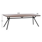 ΣΕΤ ΤΡΑΠΕΖΑΡΙΑΣ 7ΤΜΧ MANDY HM10957.03 MDF TOP--ΥΦΑΣΜΑ TAUPE & ΜΕΤΑΛ.ΠΟΔΙΑ - Image 2