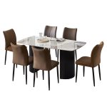 ΣΕΤ ΤΡΑΠΕΖΑΡΙΑΣ 7ΤΜΧ MINAO HM21362 ΚΕΡΑΜΙΚΟ TOP/MDF ΠΟΔΙΑ--PU ΚΑΦΕ/ΜΕΤΑΛ.ΠΟΔΙΑ