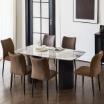 ΣΕΤ ΤΡΑΠΕΖΑΡΙΑΣ 7ΤΜΧ MINAO HM21362 ΚΕΡΑΜΙΚΟ TOP/MDF ΠΟΔΙΑ--PU ΚΑΦΕ/ΜΕΤΑΛ.ΠΟΔΙΑ - Image 2