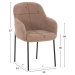 ΣΕΤ ΤΡΑΠΕΖΑΡΙΑΣ ΕΣ.ΧΩΡΟΥ 9ΤΜΧ RINER HM10959.03 MDF ΚΑΡΥΔΙ--ΥΦΑΣΜΑ TAUPE - Image 3