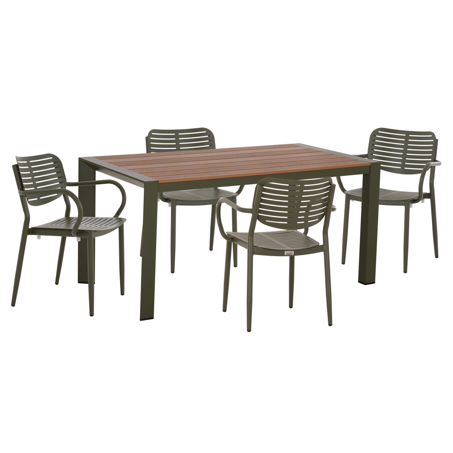 set-trapezarias-exchoroy-5tmch-fb9109980 ΣΕΤ ΤΡΑΠΕΖΑΡΙΑΣ ΕΞ.ΧΩΡΟΥ 5ΤΜΧ HILLIARD HM10998.07 OLIVE GREEN ΑΛΟΥΜΙΝΙΟ-POLYWOOD - Image 1