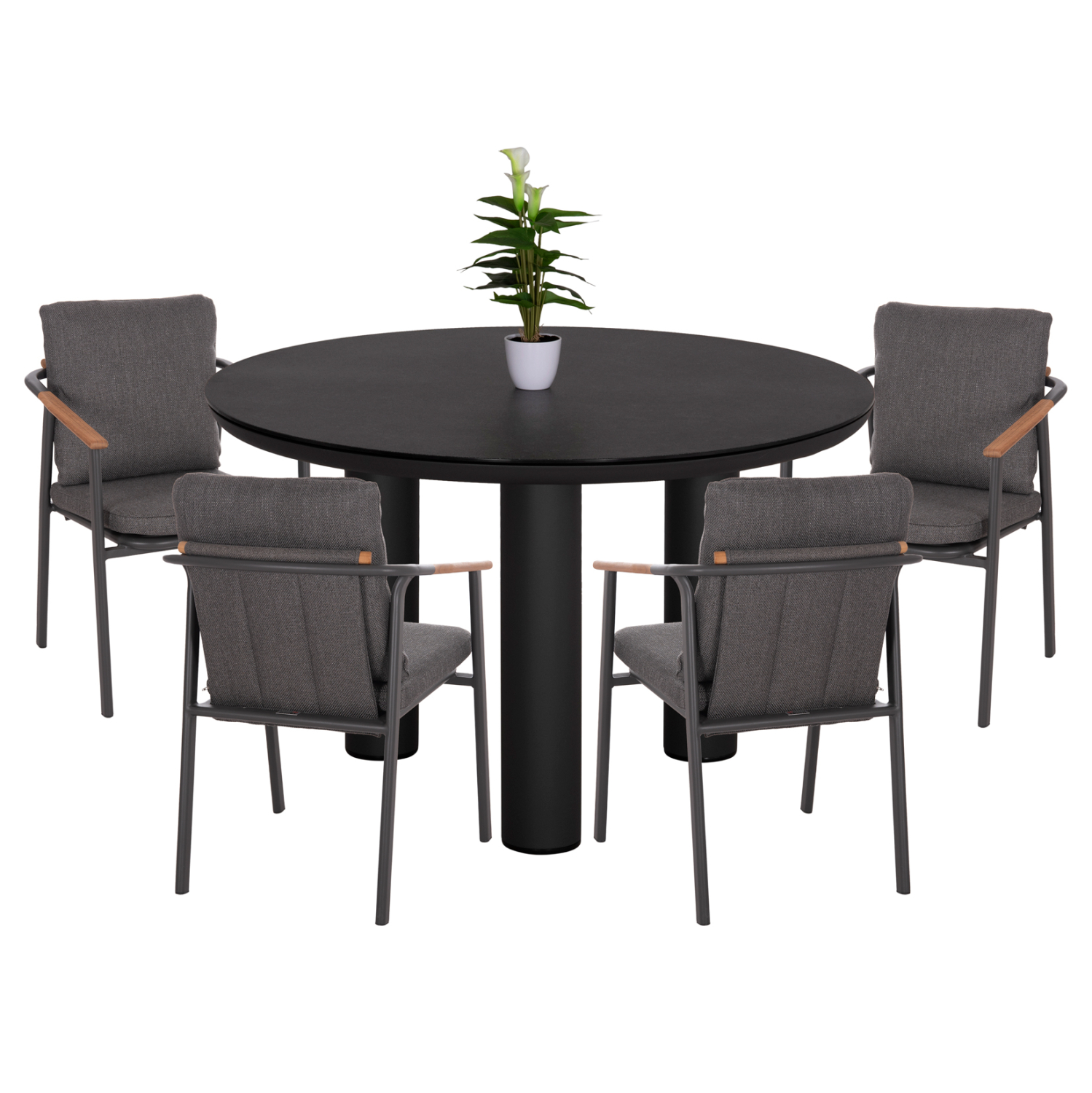 set-trapezarias-exchoroy-5tmch-fb9110030 ΣΕΤ ΤΡΑΠΕΖΑΡΙΑΣ ΕΞ.ΧΩΡΟΥ 5ΤΜΧ SENTI HM11003.01 ΑΛΟΥΜΙΝΙΟ & OLEFIN ΜΑΞΙΛΑΡΙΑ ΓΚΡΙ - Image 1